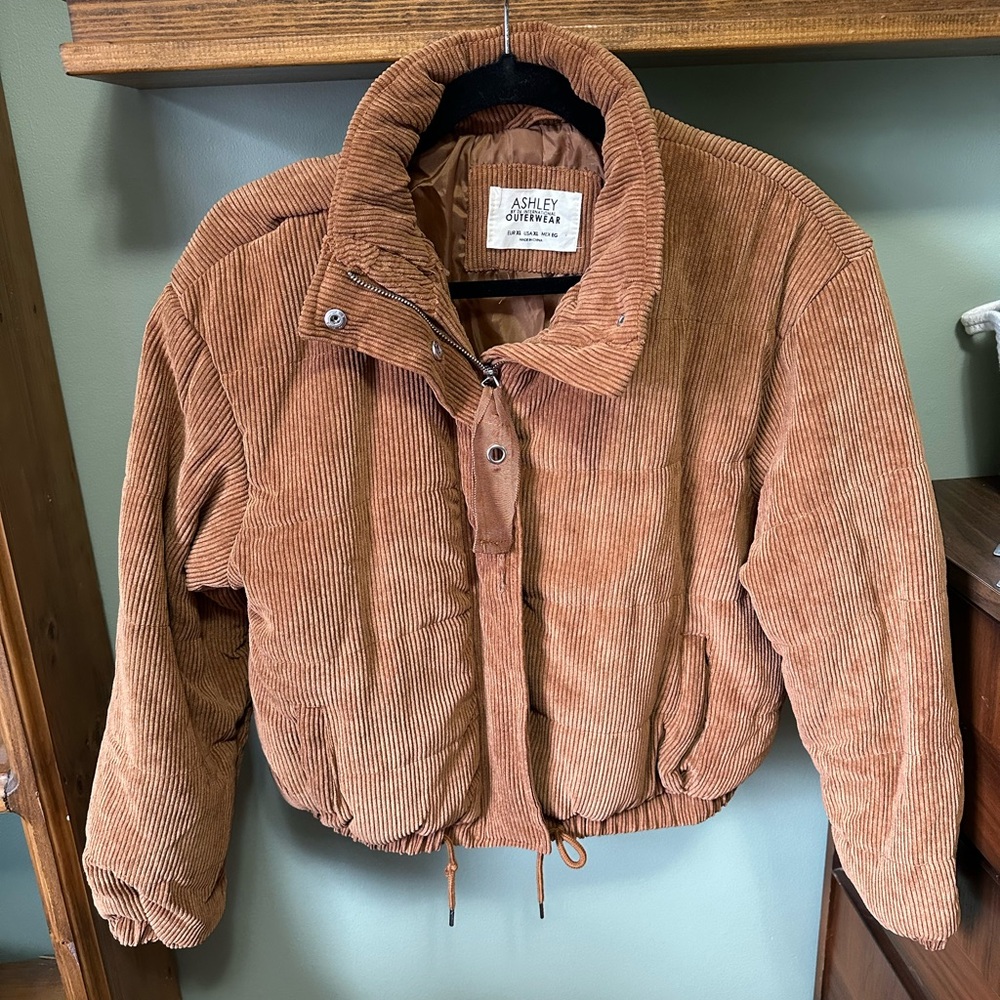 Corduroy Cropped Puffer Jacket